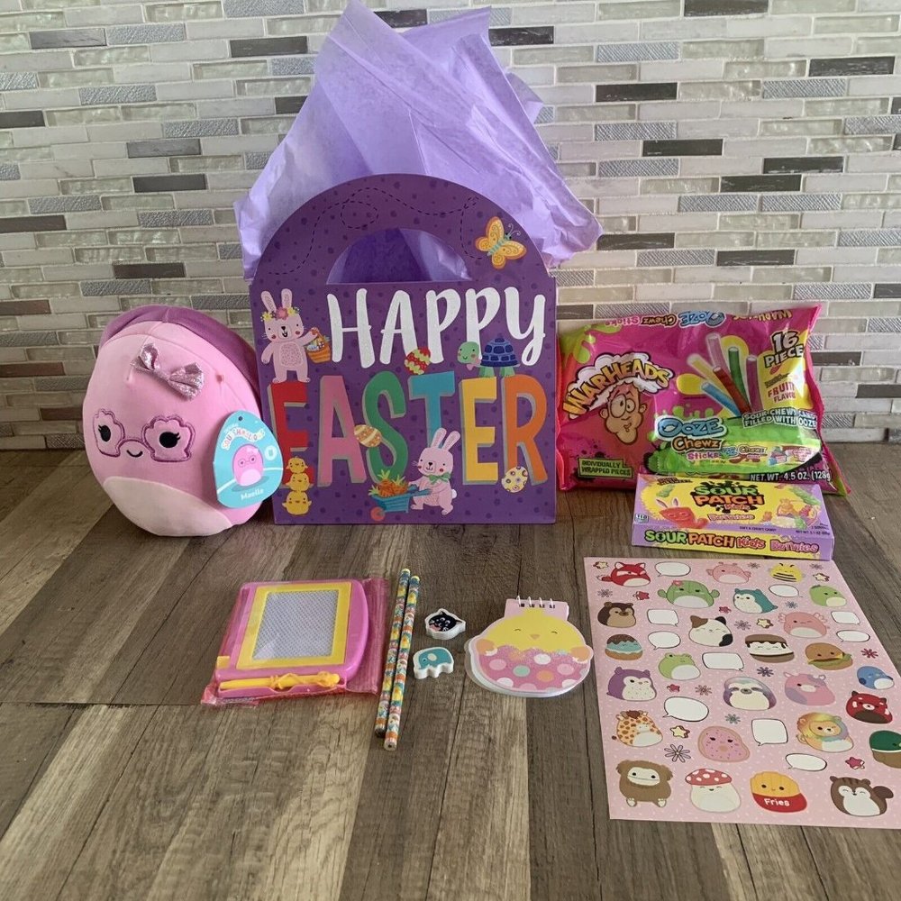Squishmallows Easter Gift Bag, with Plush 8"  Candy, toys, Stickers goodies